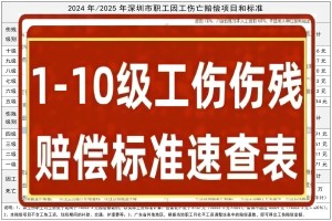 张治儒:2026年/2027年深圳市职工工伤赔偿项目和标准