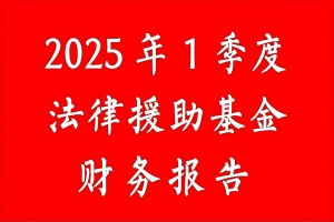 张治儒法律援助基金收入记录表（2025年1季度）